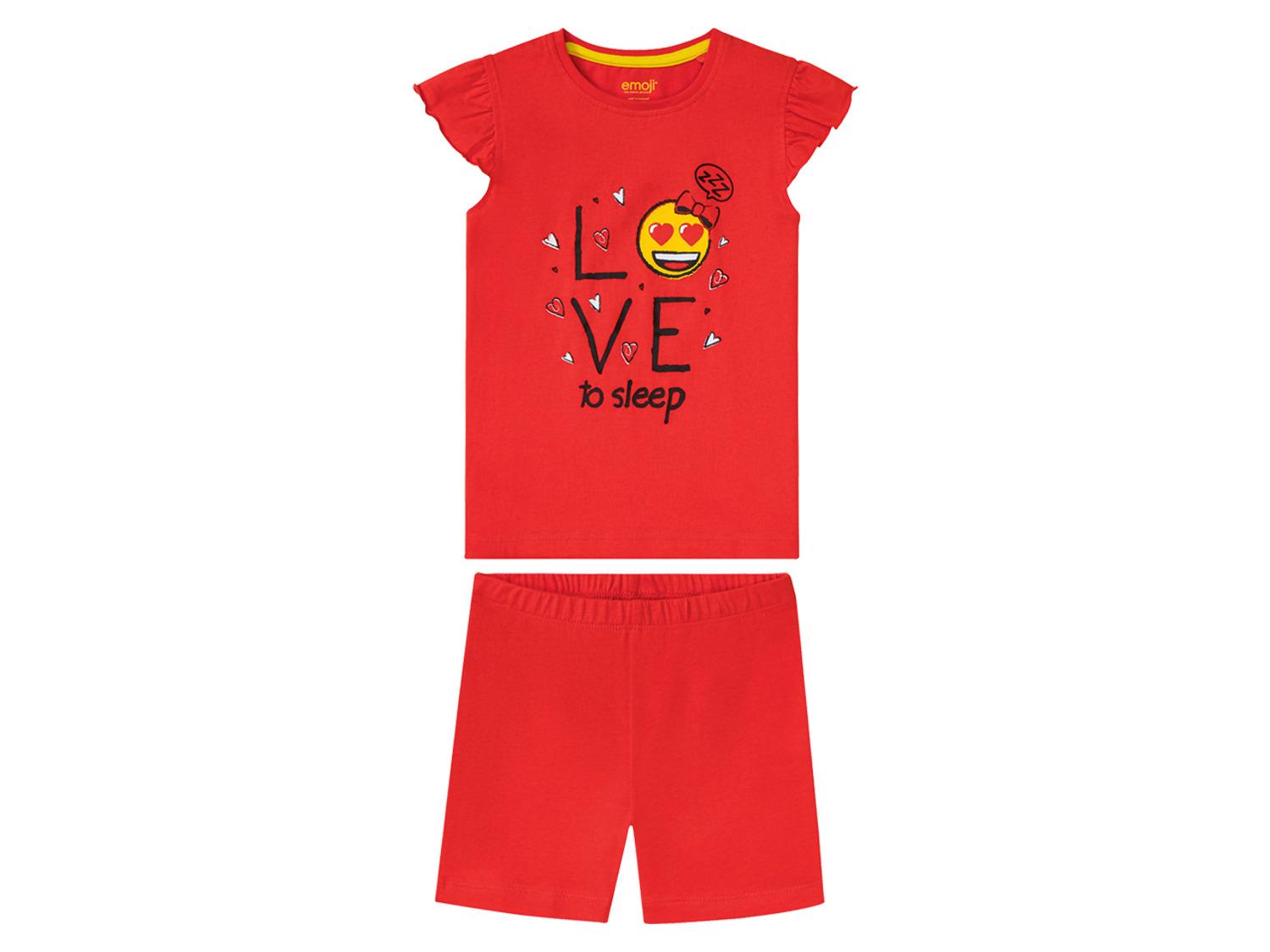 Піжама футболка/шорти для дівчинки Lupilu Emoji 370071 134-140 см 8-10 років Червоний (74215)