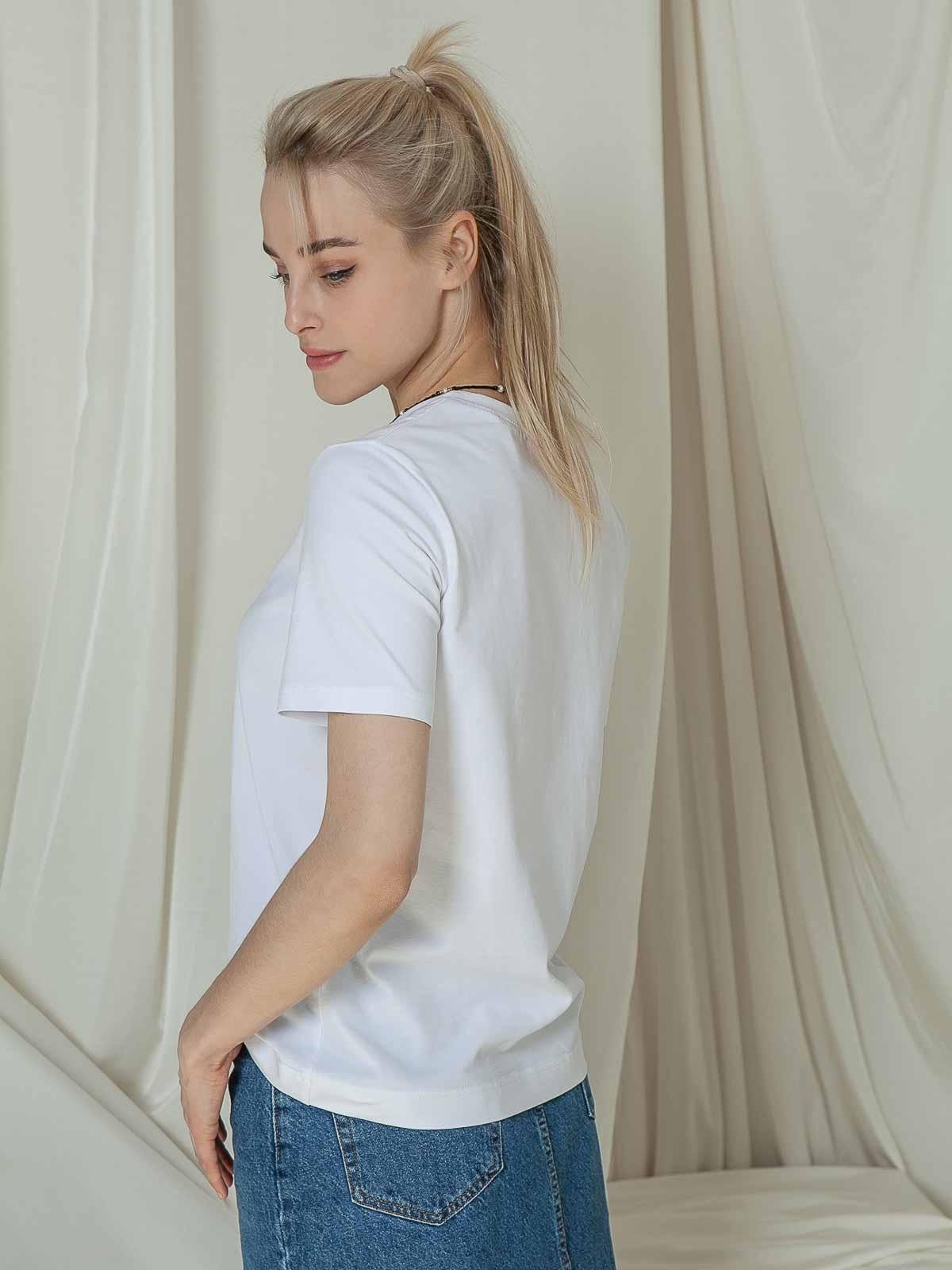 Футболка жіноча базова FROMUS XXL Білий (2584-1) - фото 2 Футболка жіноча базова FROMUS XXL Білий (2584-1) - фото 2