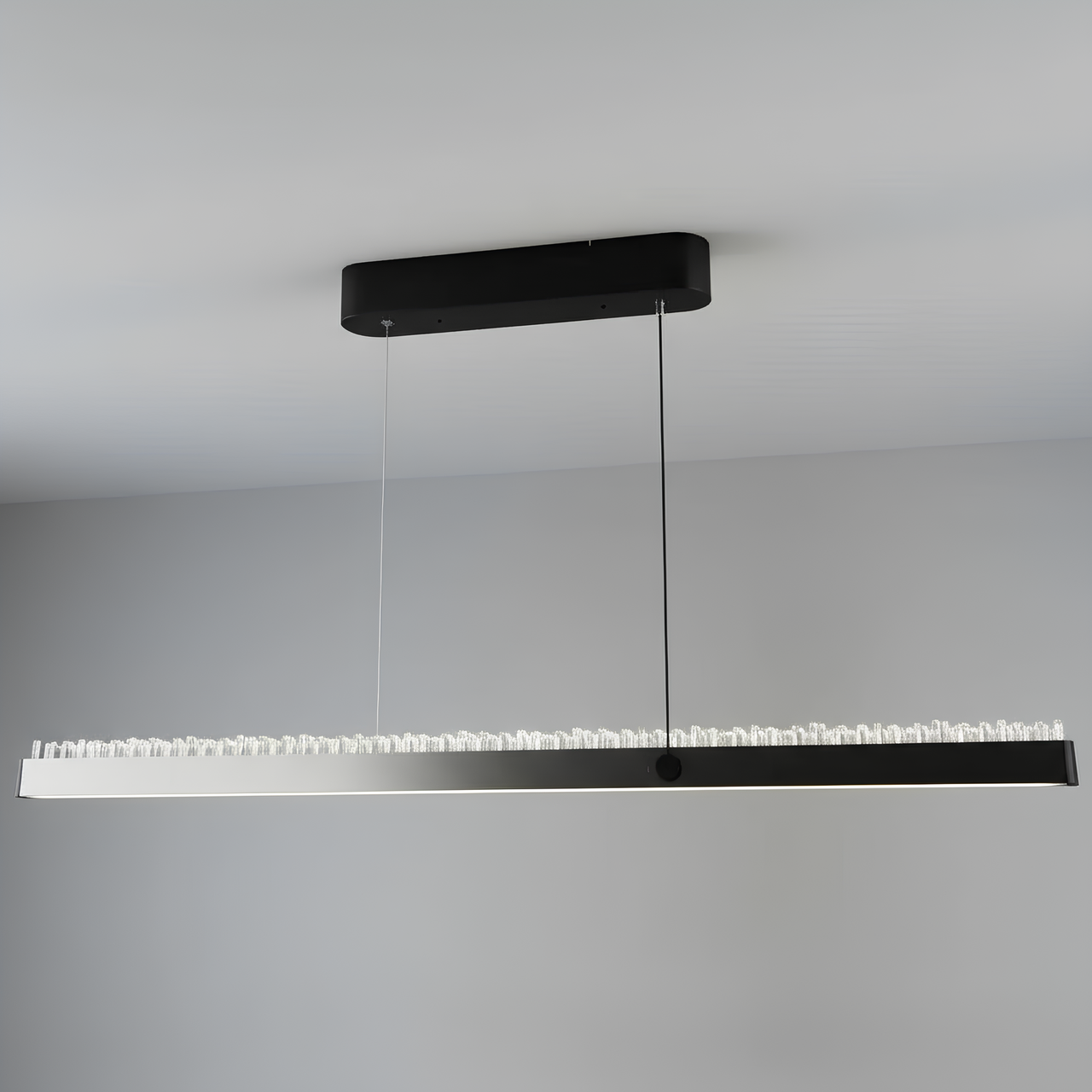Люстра светодиодная Valeso с линейным рассеивателем 3000/6500K 40W Черный/Серый (B YH1363/40W BK+GRAY)