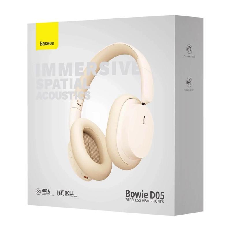 Наушники беспроводные накладные Baseus Bowie D05 Wireless Headphones Creamy-white (NGTD020202)