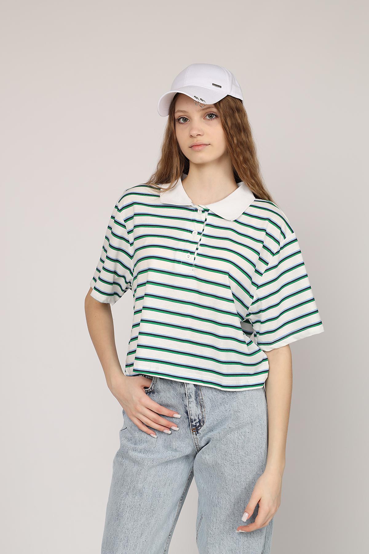 Футболка поло женская ЦБ-00272321 р. 46 Белый (SKT001050949)