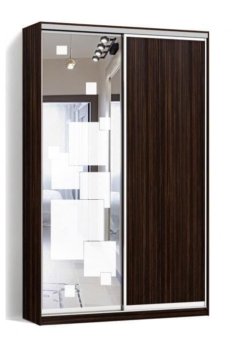 Шкаф-купе Luхe 2 двери ДСП/Пескоструй рисунок 53 CLS-II 1000х2100х600 мм Венге (29628)