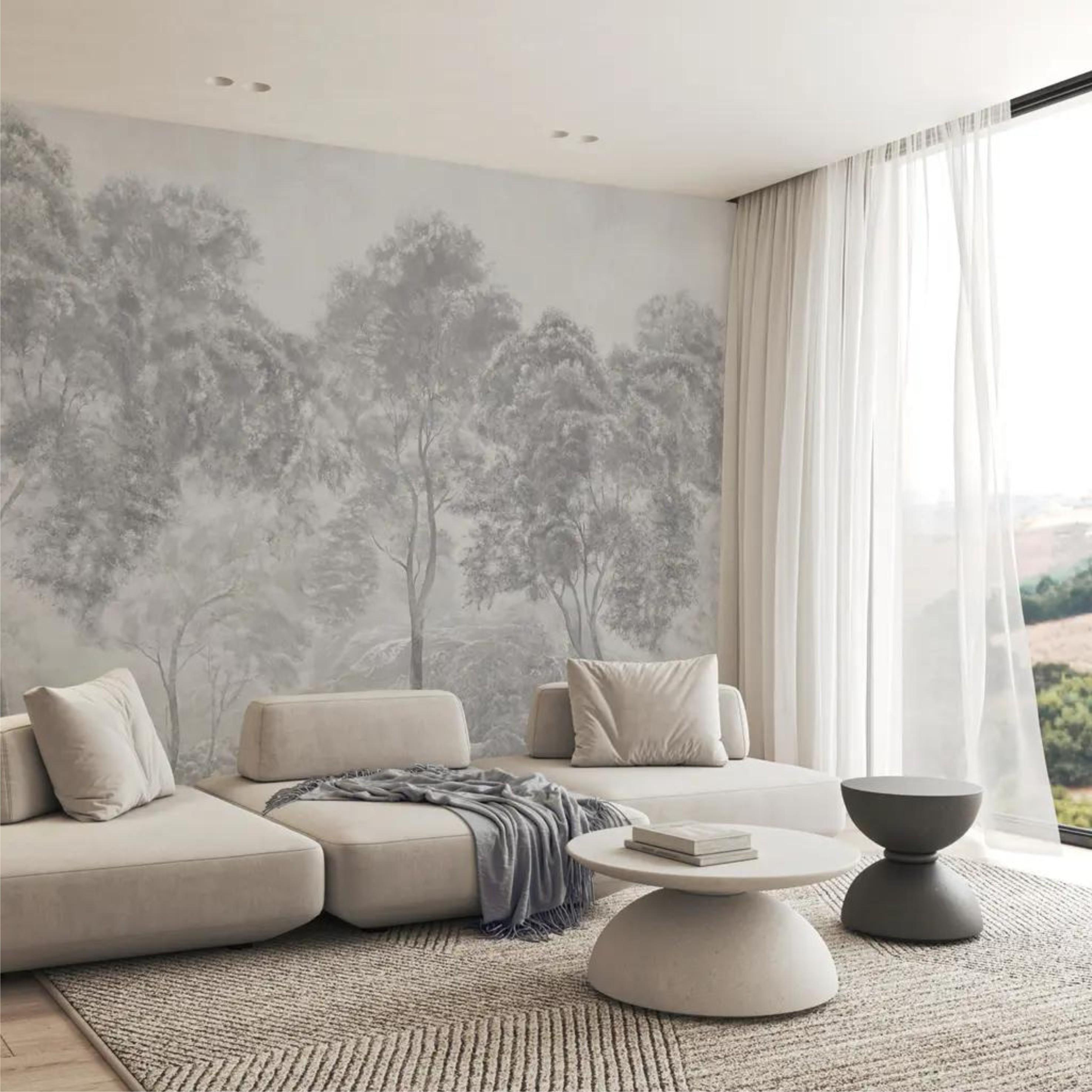 Фотообои Туманный лес Разноцветный (000349)