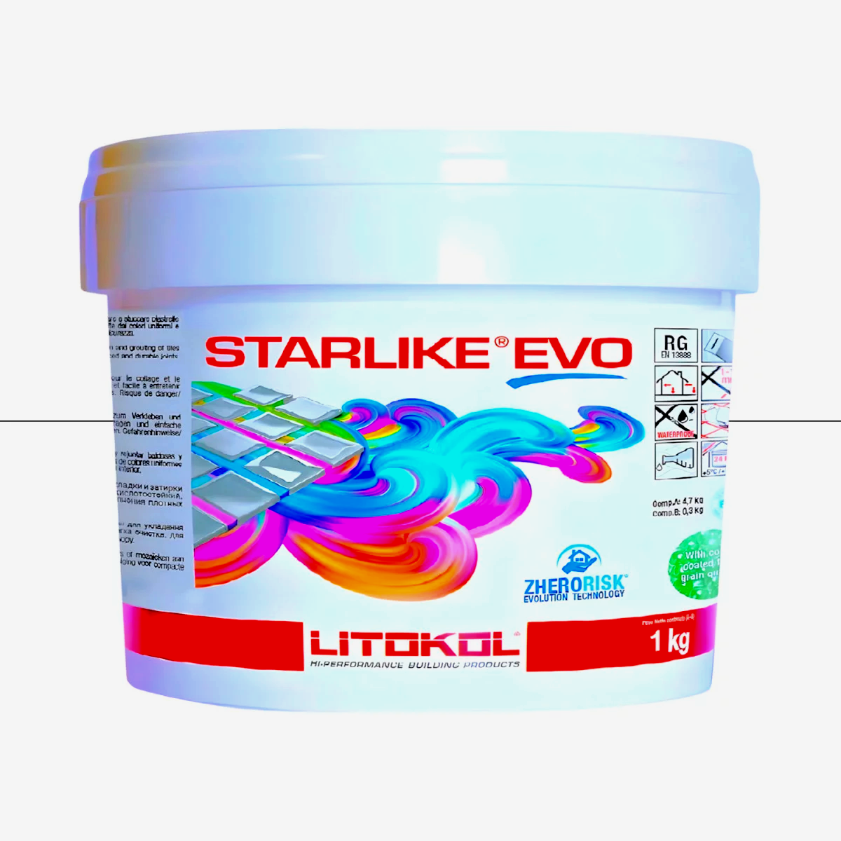 Затирка для плитки Litokol Starlike EVO 100 двокомпонентна епоксидна 1 кг Екстра білий