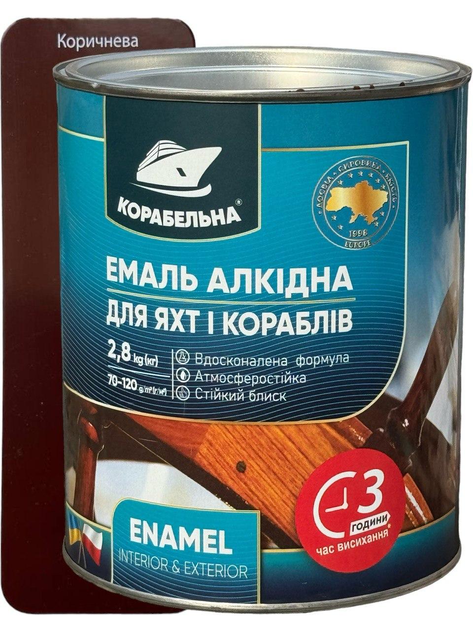 Эмаль алкидная КОРАБЕЛЬНА ПФ-115 2,8 кг Коричневый (358274386)