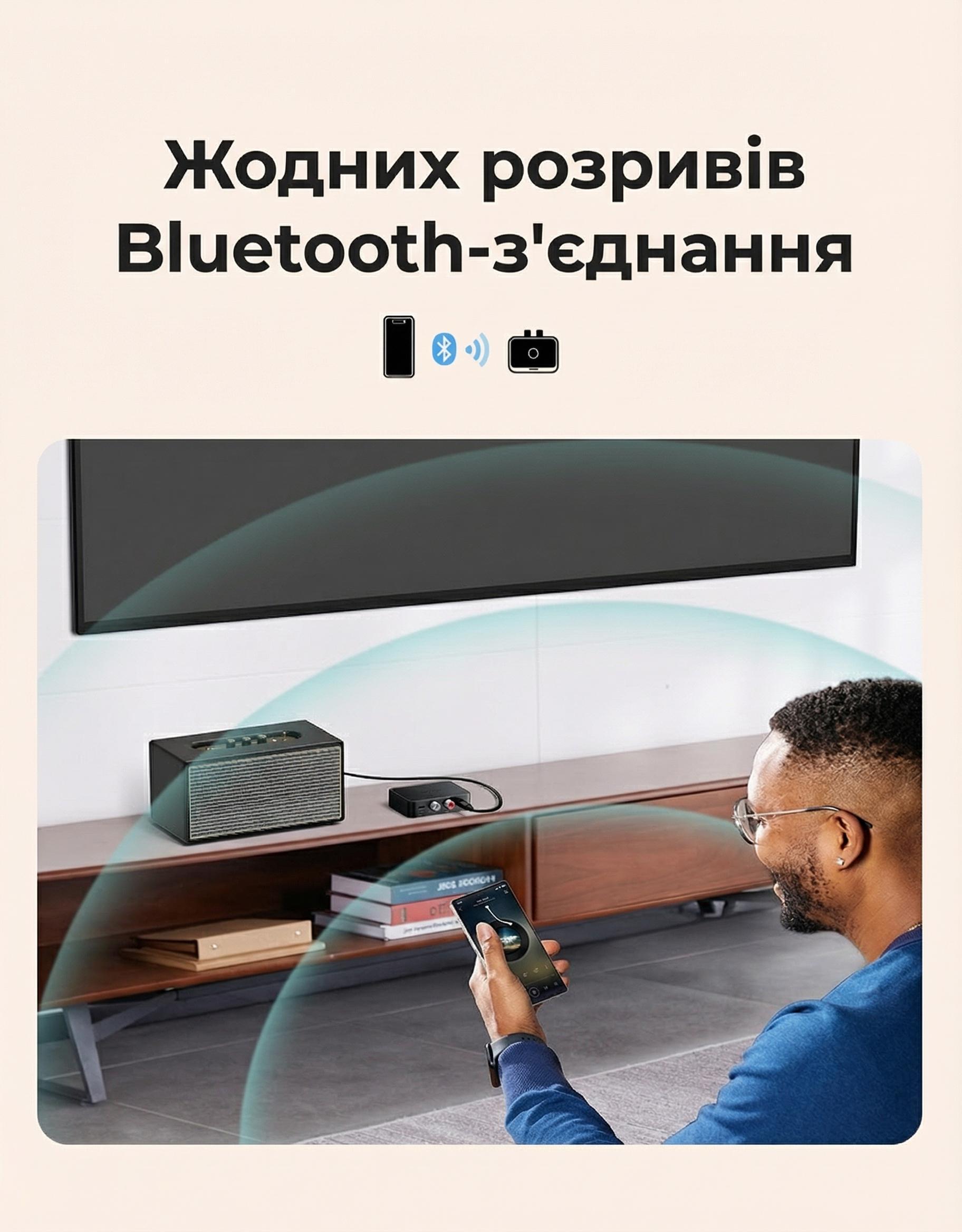 Bluetooth-ресивер для акустики UGREEN BT505 Bluetooth 6.0/LDAC Черный (55545) - фото 9