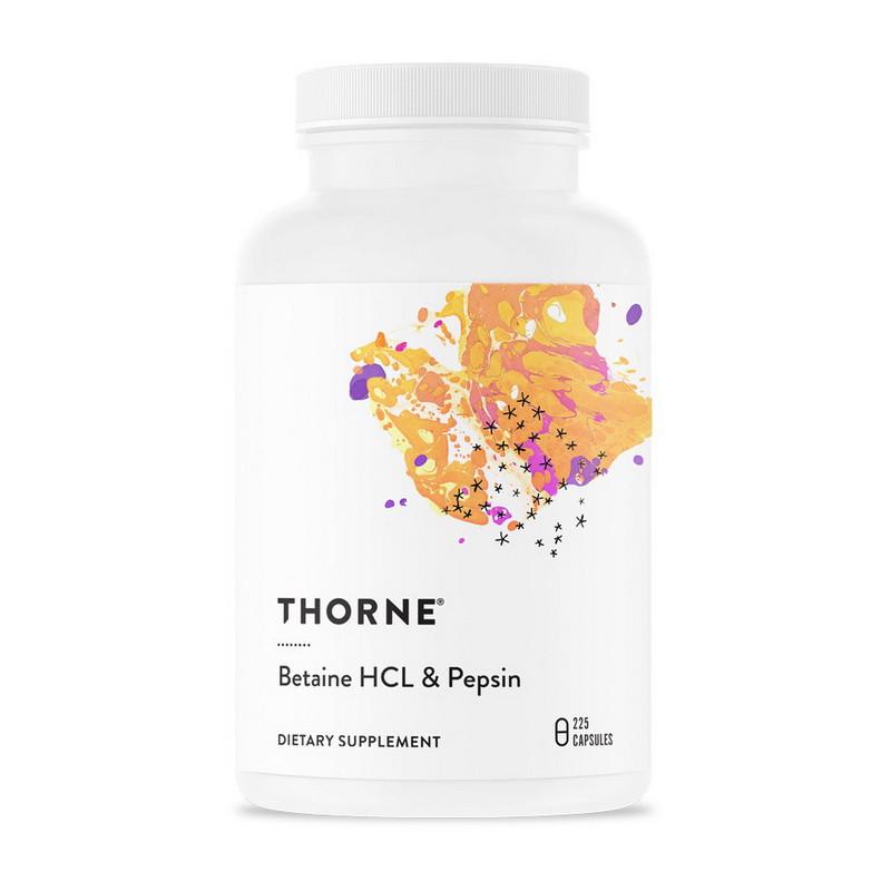 Бетаин Thorne Research Betaine HCL & Pepsin 225 капс. (19964-01)