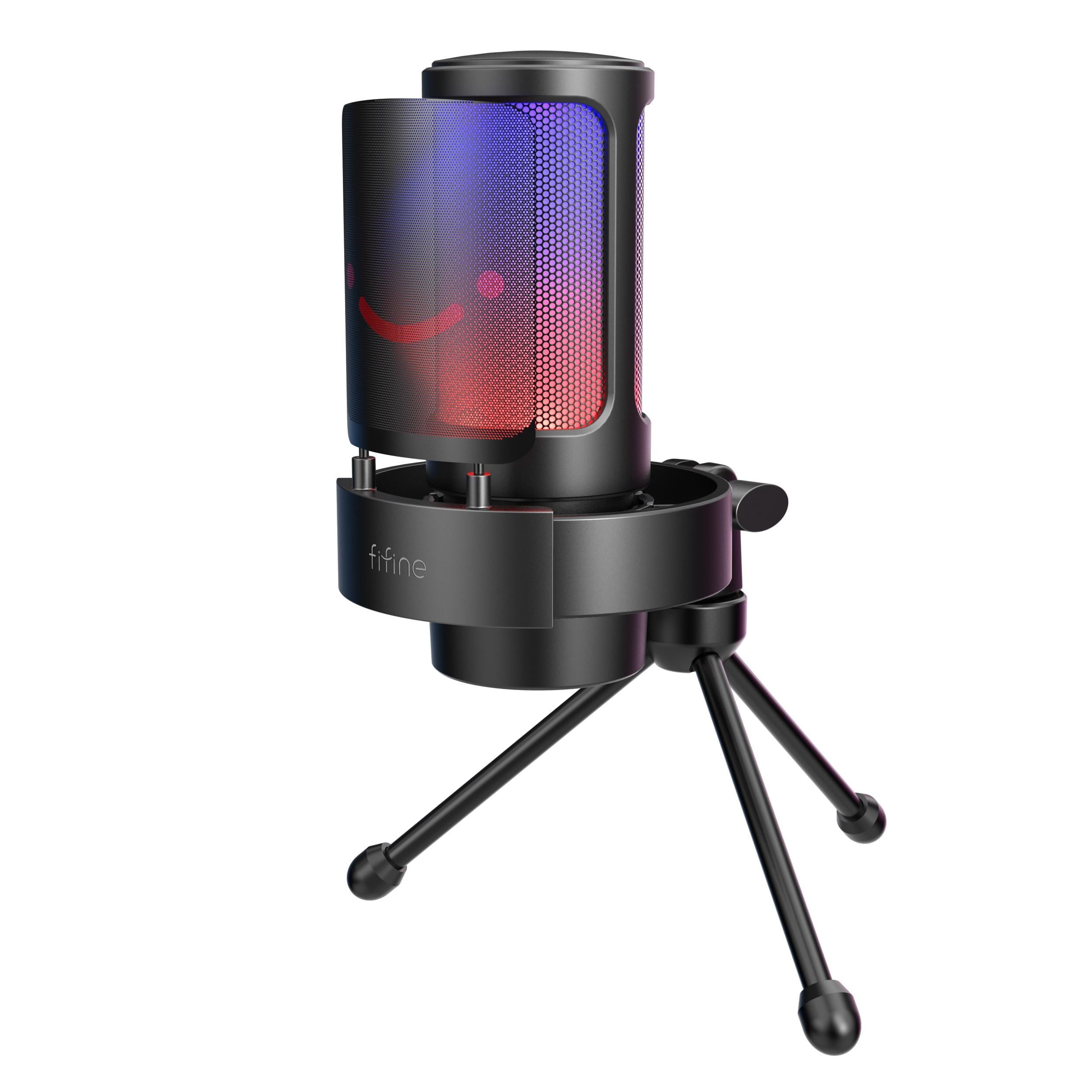 Микрофон Fifine AmpliGame A8V USB с RGB подсветкой/поп фильтром/стойкой треногой (12296896)