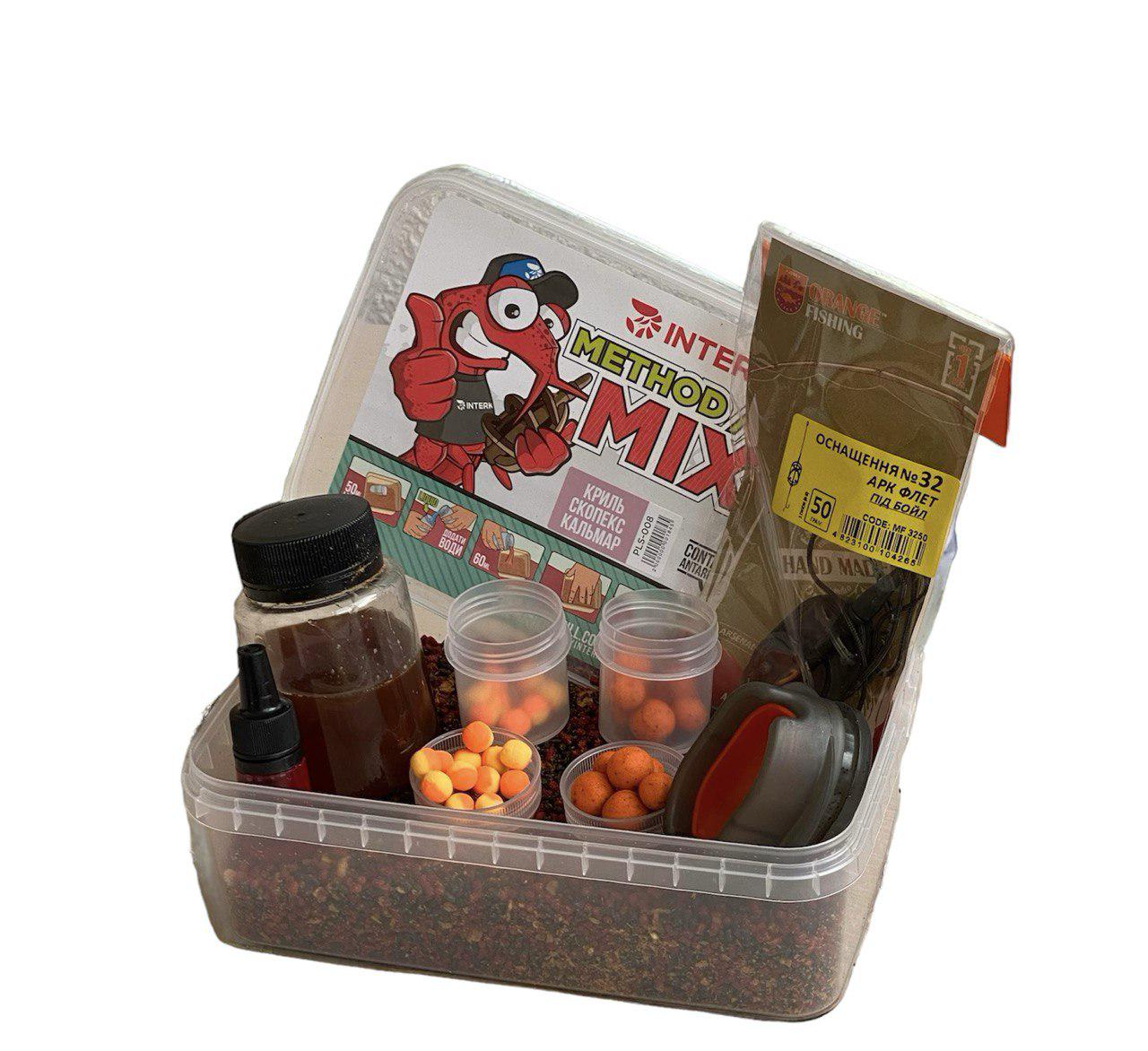 Пелетс методний INTERKRILL флет-метод мікс Кріль-скопекс-кальмар 7в1 (935)