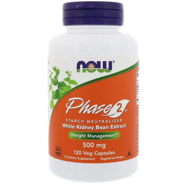 Экстракт для похудения NOW Foods Phase 2 White Kidney Bean Extract 500 mg 120 Veg Caps