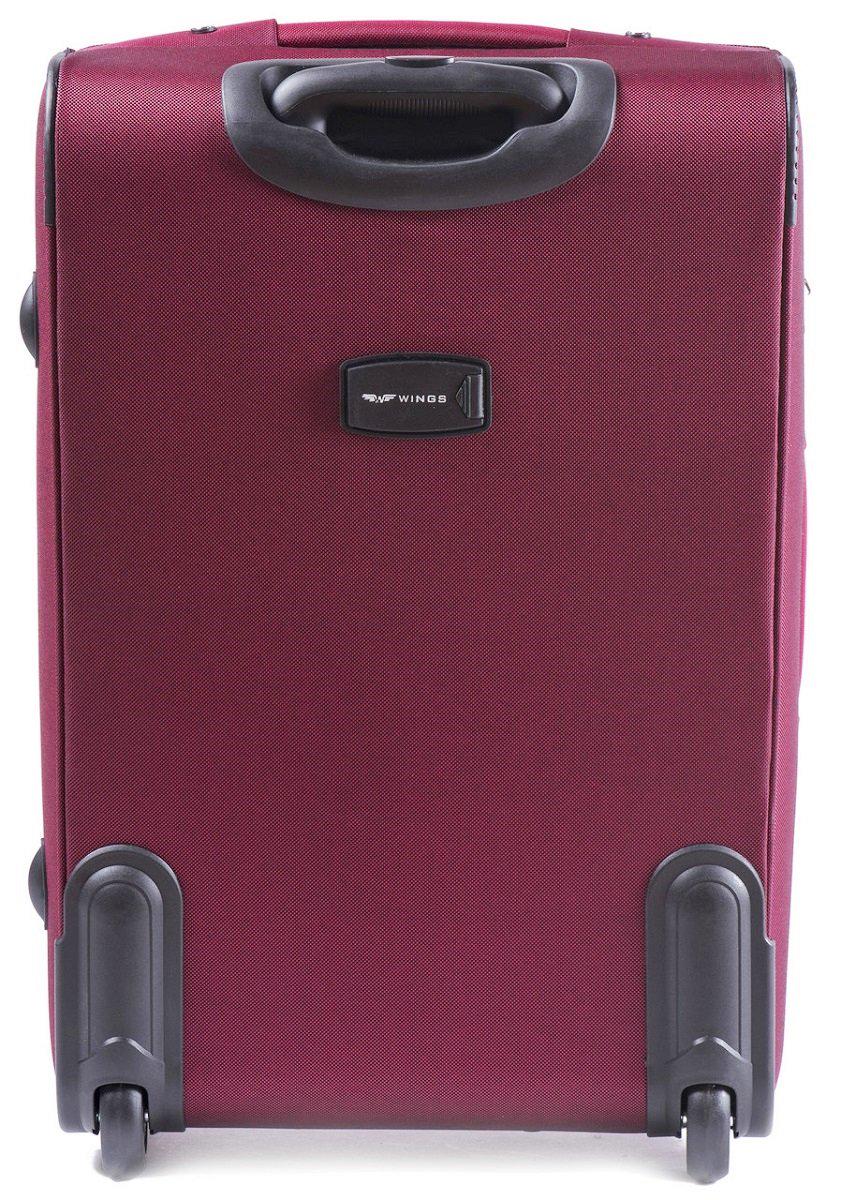 Валіза тканинна Wings 6802 велика 2 колеса Бордовий Vt00004 - фото 2