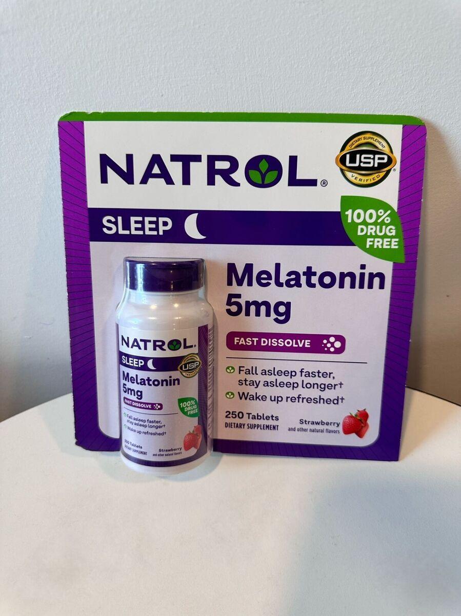 Мелатонін Natrol для сну та відновлення 5 мг полуничний смак 250 табл. (2497068184)