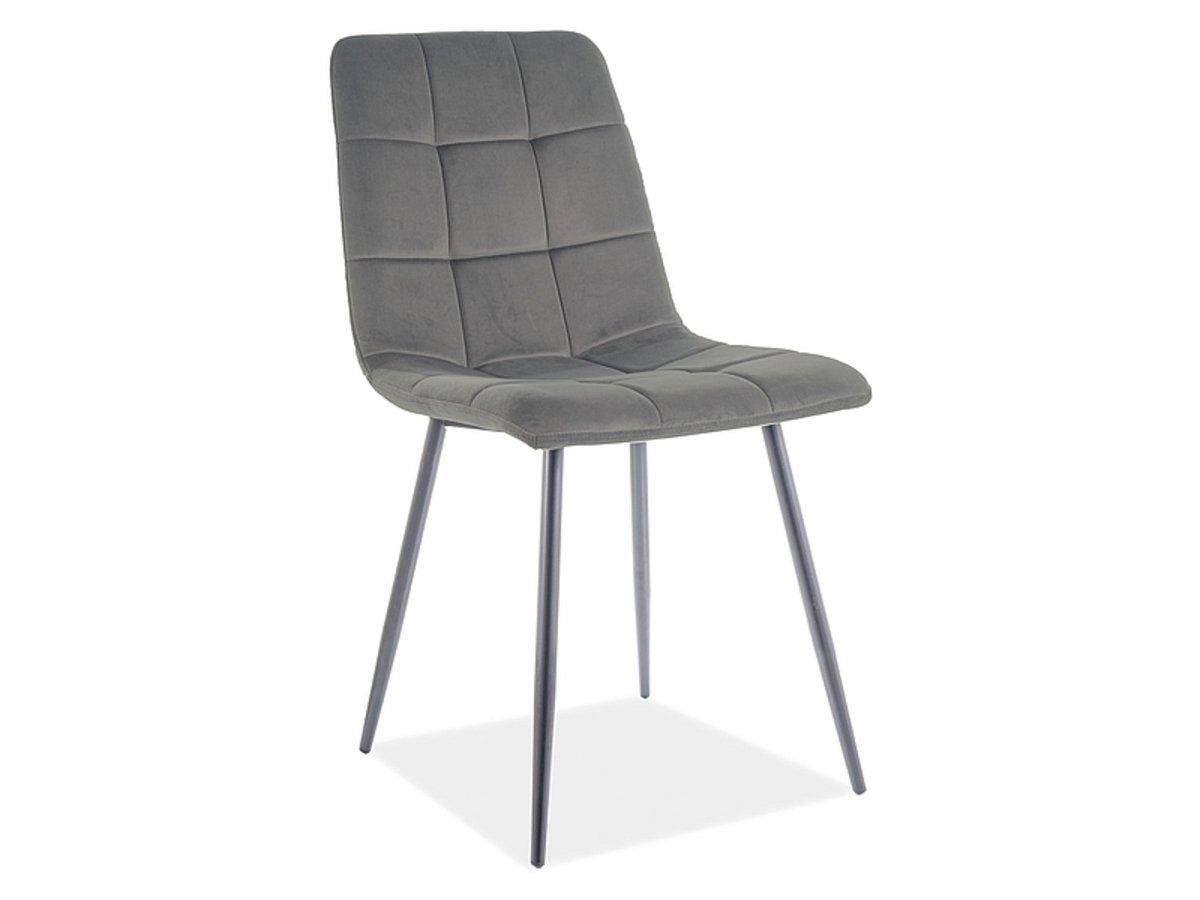 Стул кухонный Signal MILA MATT VELVET 85 860х410х450 мм Металл/Ткань водонепроницаемая Бархат цвет Черный/Серый (MILAMVCSZ)