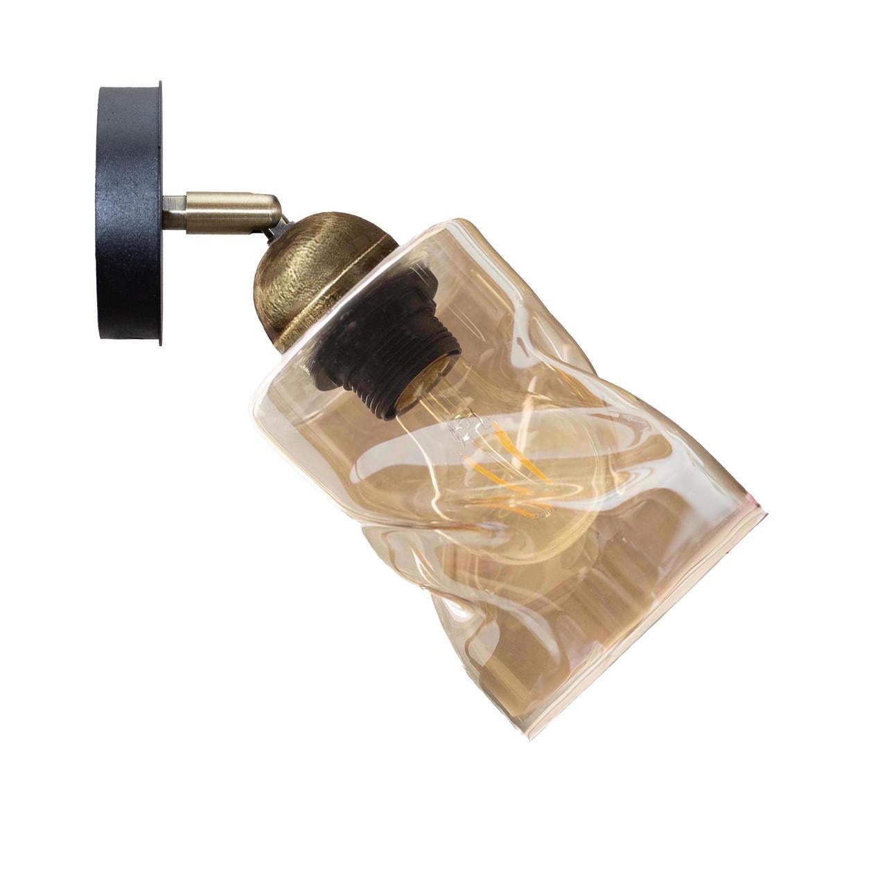 Светильник спот MSK ELECTRIC Tornado на один плафон под лампу Е27 Черный/Бронзовый (PL 202415-1 BK)