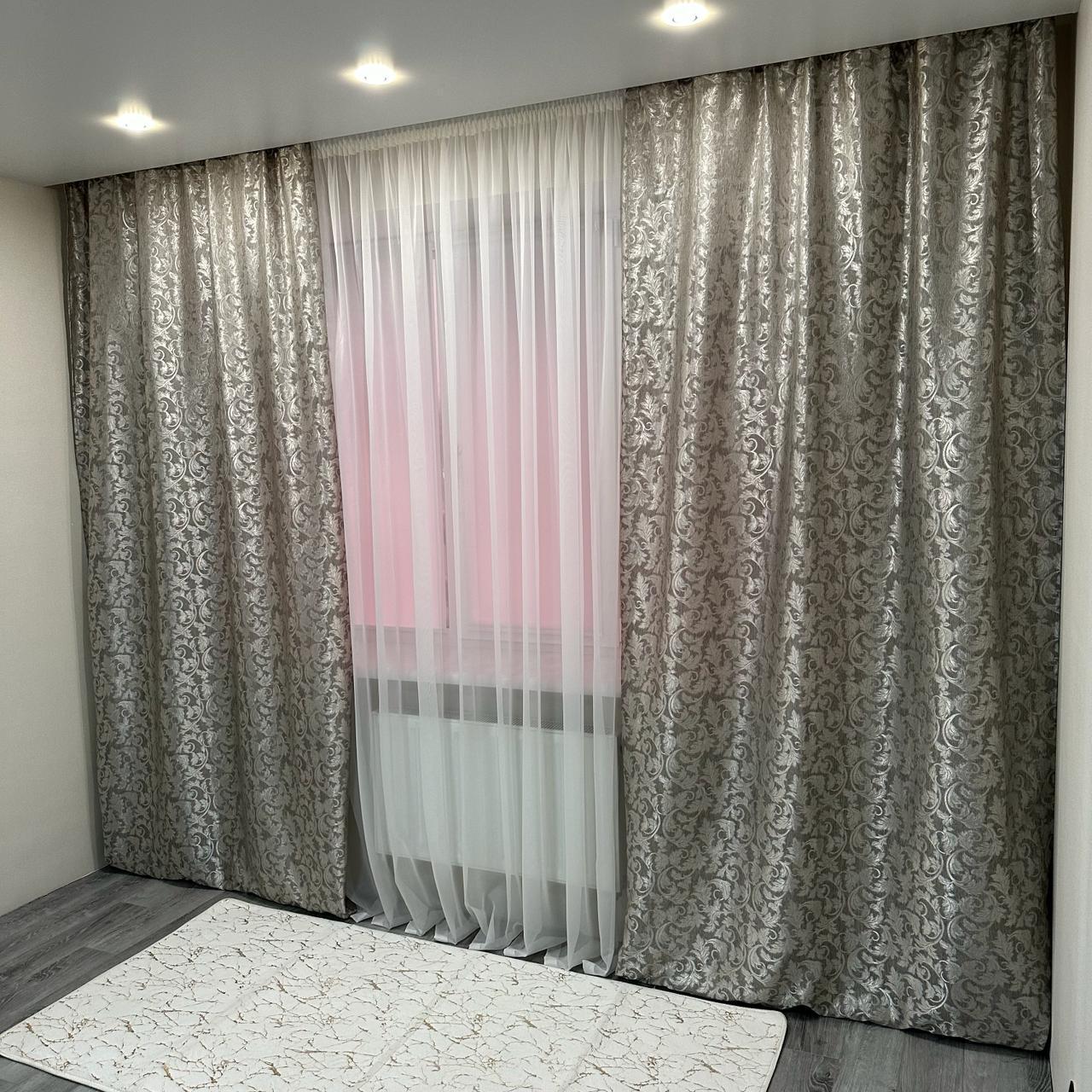 Шторы Севилья жаккардовые 1,5х2,7 м 2 шт. Серый - фото 4 Шторы Севилья жаккардовые 1,5х2,7 м 2 шт. Серый - фото 4