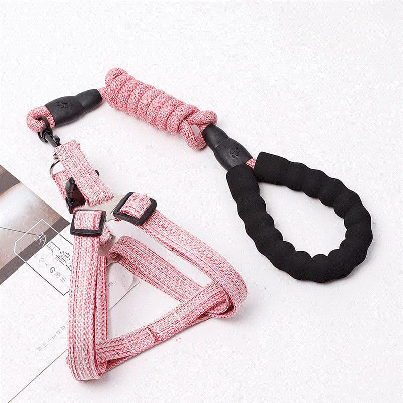 Шлейка с поводком для средних и больших собак KALYU XL Розовый (shleyka.XL.pink)