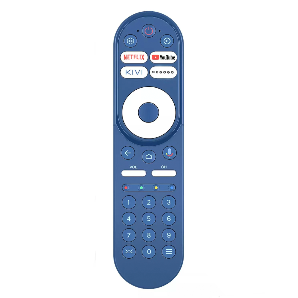 Пульт інфрачервоний Kivi RC-70 для Android TV з голосовим пошуком Bluetooth 2xААА Blue (N504Q3271105)