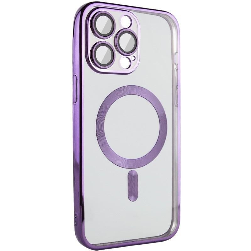 Хромовый чехол TPU Chrome Magnetic с защитой камеры для Apple iPhone 14 Pro Max (6.7") с MagSafe Purple