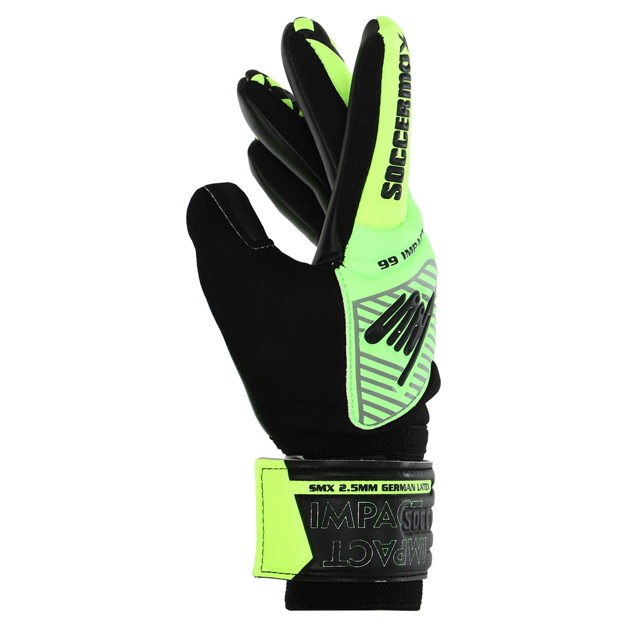 Вратарские перчатки SOCCERMAX GK-4317 р. 10 Салатово-лимонный - фото 3