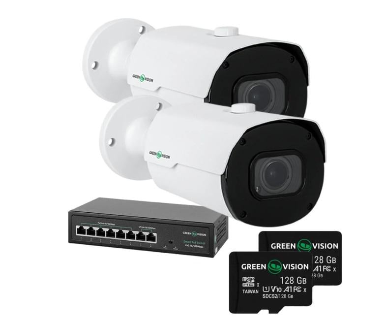 Комплект відеоспостереження GV-801 з функцією розпізнавання автомобільних номерів на 2 IP камери