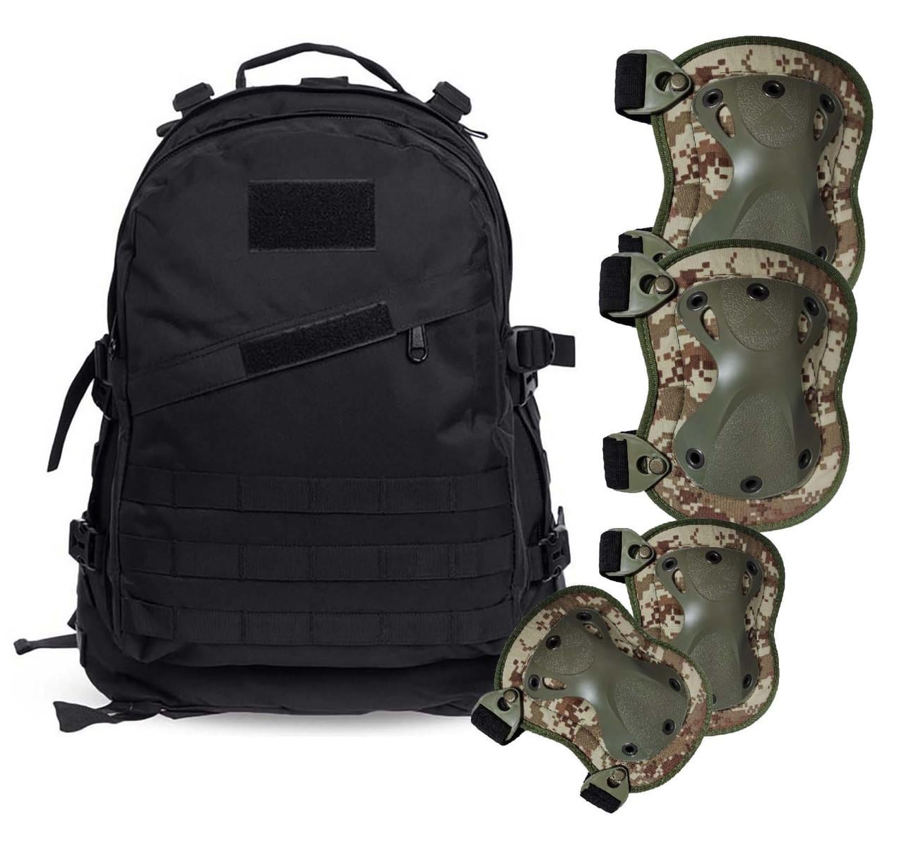 Рюкзак военный US Army 45 л и наколенники/налокотники F001 Пиксель/Черный (id_134682) Рюкзак военный US Army 45 л и наколенники/налокотники F001 Пиксель/Черный (id_134682)