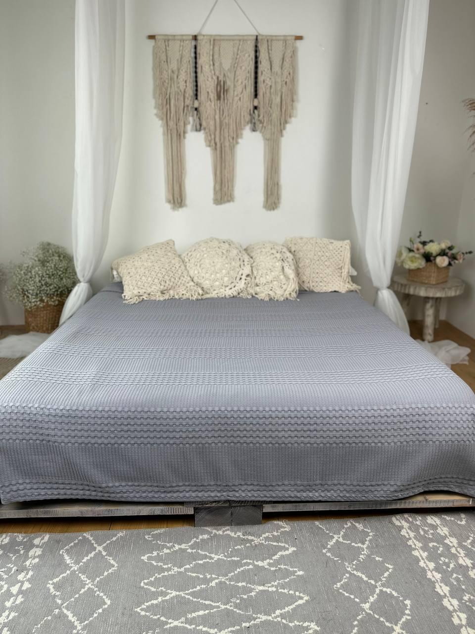 Покрывало Pike хлопок 140x230 см Серый (18213964) - фото 12