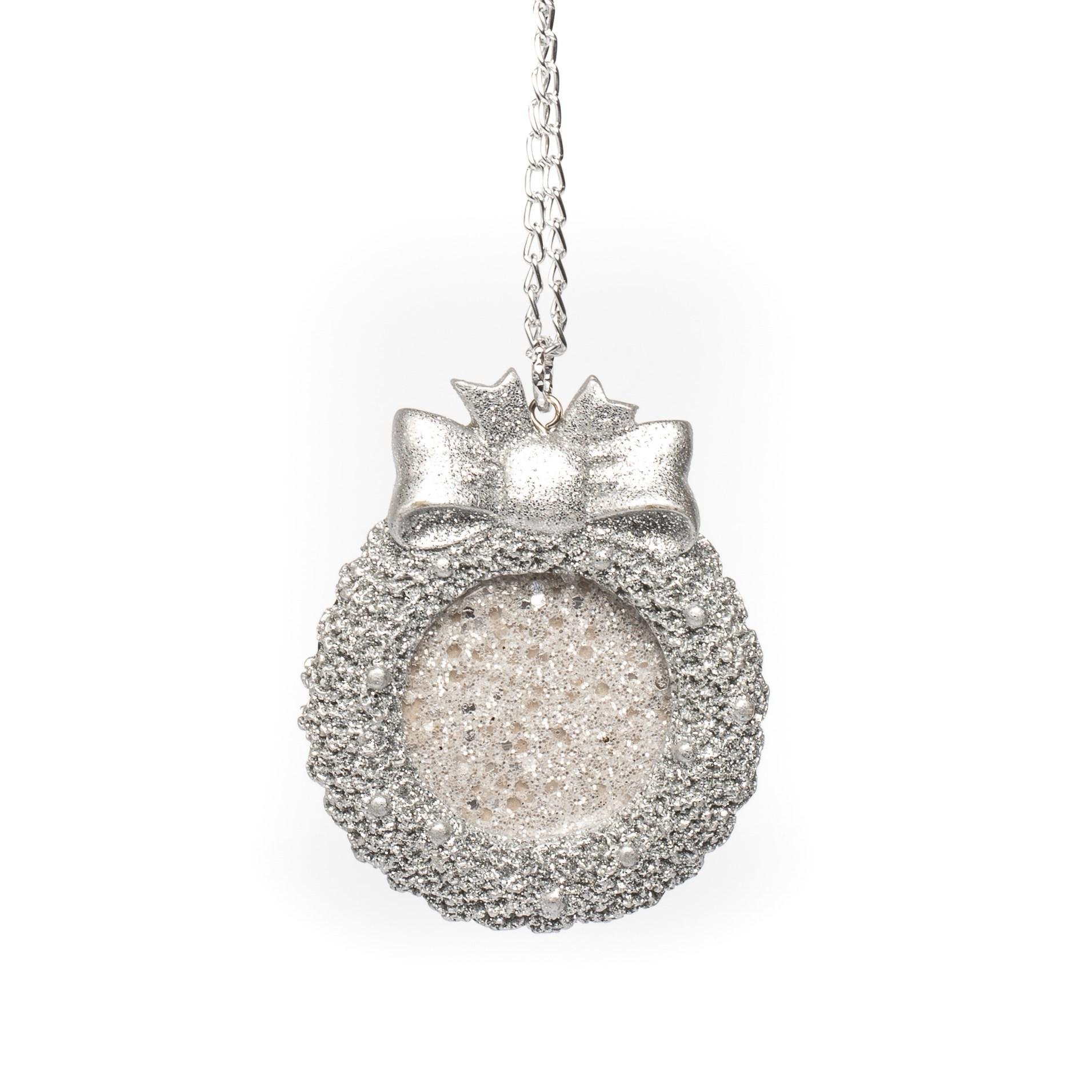 Іграшка на ялинку Флоріаль "Гетсбі" рамка бант 8 см Срібний (5009)