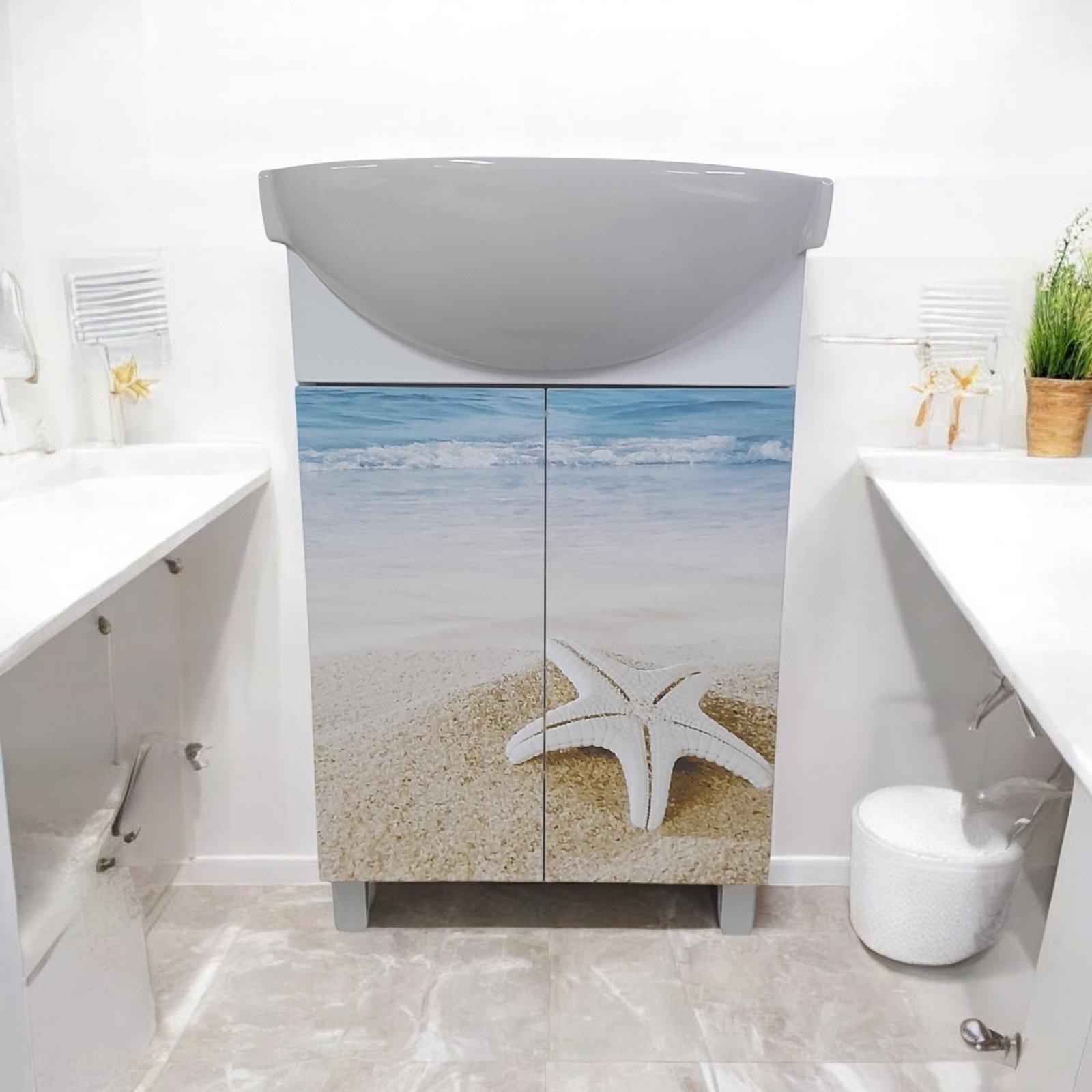 Тумба для ванной комнаты с умывальником The MIX Лазурный берег пластиковая 55 см (2478) - фото 2 Тумба для ванной комнаты с умывальником The MIX Лазурный берег пластиковая 55 см (2478) - фото 2