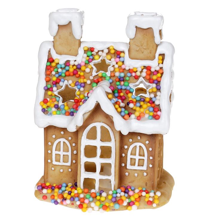 Декоративная статуэтка с LED подсветкой BonaDi Пряничный Домик в звездочках 13,5 см (707-745)