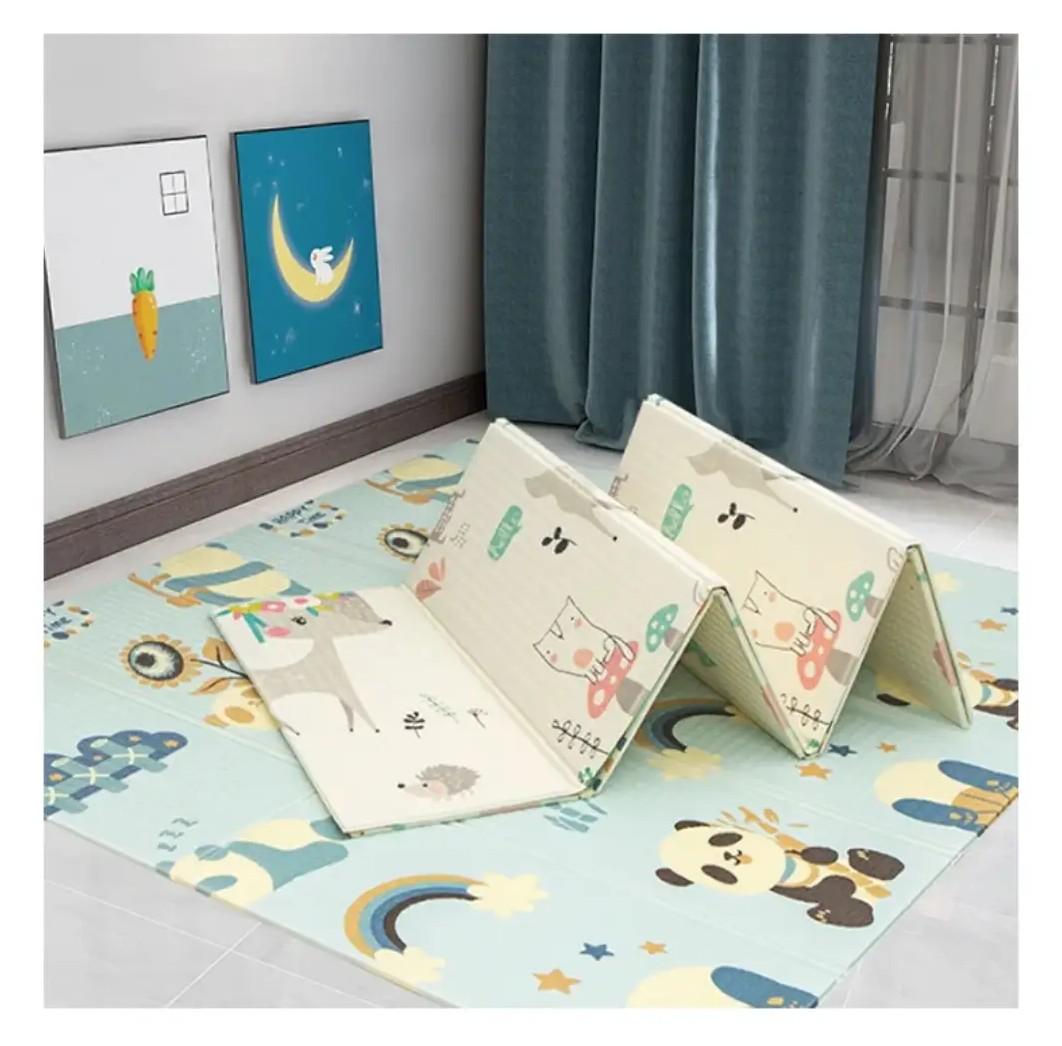 Термокилимок дитячий розвиваючий двухсторонній Олені/Пандочки 180х200х1 см