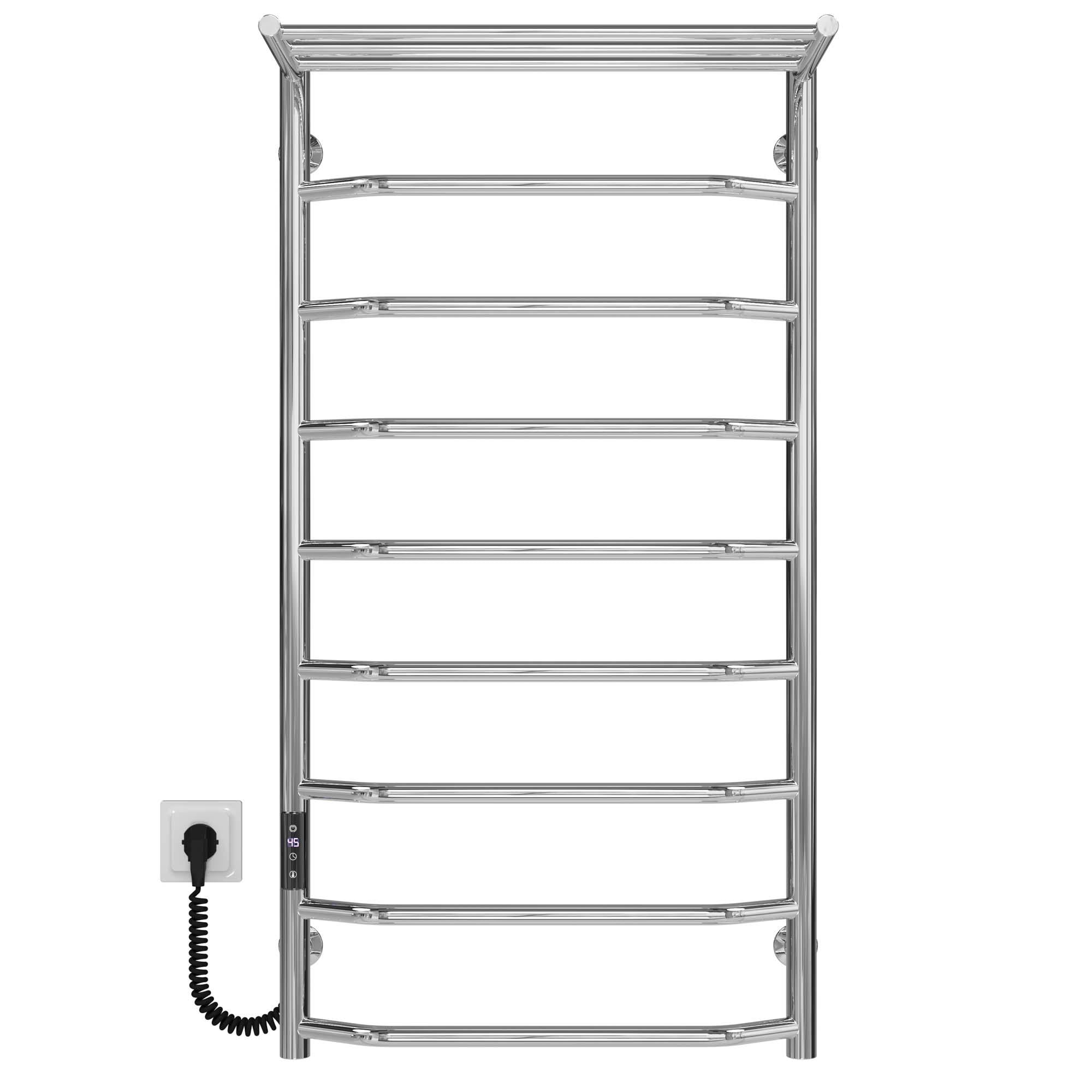 Рушникосушарка електрична з полицею Deffi Трапеція П9 JD03 ліве підключення нержавіюча сталь 500х1000 мм Хром (C.TP.100.50.9.E.C.L.1)