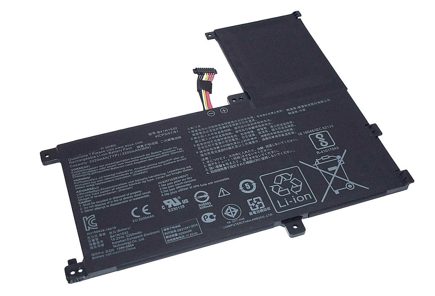 Аккумулятор для ноутбука Asus B41N1532 UX560UA 15,2 V 3200 mAh Black
