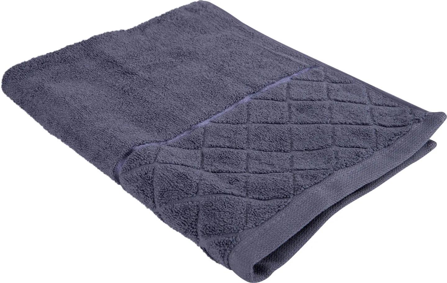 Рушник махровий Aisha Ромб жакард 70х140 см Темно-васильковий (24228)