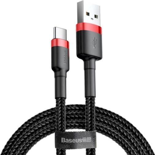 Кабель BASEUS Cafule Cable USB для Type-C 2A 3 м Red/Black (CATKLF-U91)