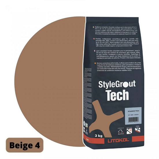 Затирка для плитки цементна Litokol StyleGrout Tech 0-20 3 кг Beige 4 (SGTCHBGE40063)