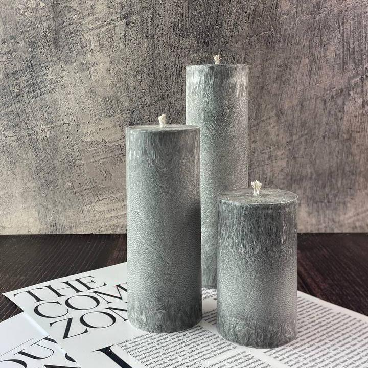 Набор цилиндрических свеч из пальмового воска Сладкая ночь 3 шт. 10/15/20 см