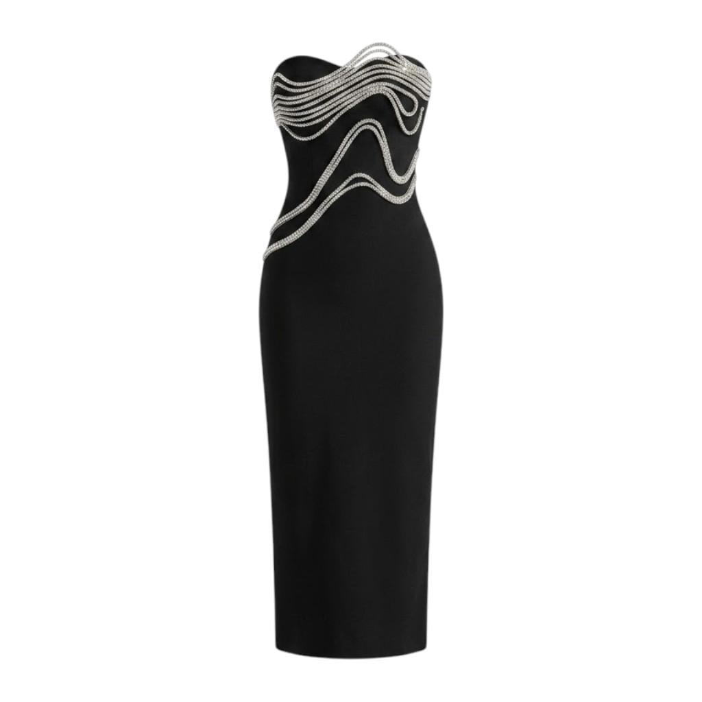 Сукня жіноча вечірня Bella Barnett Midaxi Dress приталена з декором M Чорний (35015484)