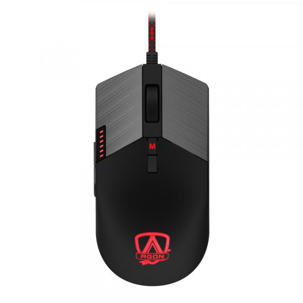 Мишка AOC AGON AGM700 ігрова провідна USB 1600dpi 8кн RGB PMW3389 Black