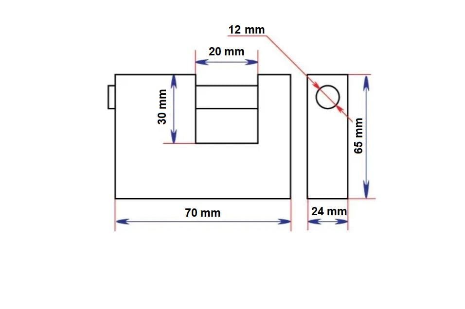 Замок навесной Extra П-образный 4 ключа 70 мм (ЗН264) - фото 3