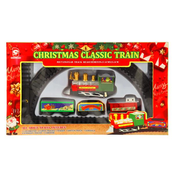 Рождественский поезд с железной дорогой 17х29,5х3,5 см