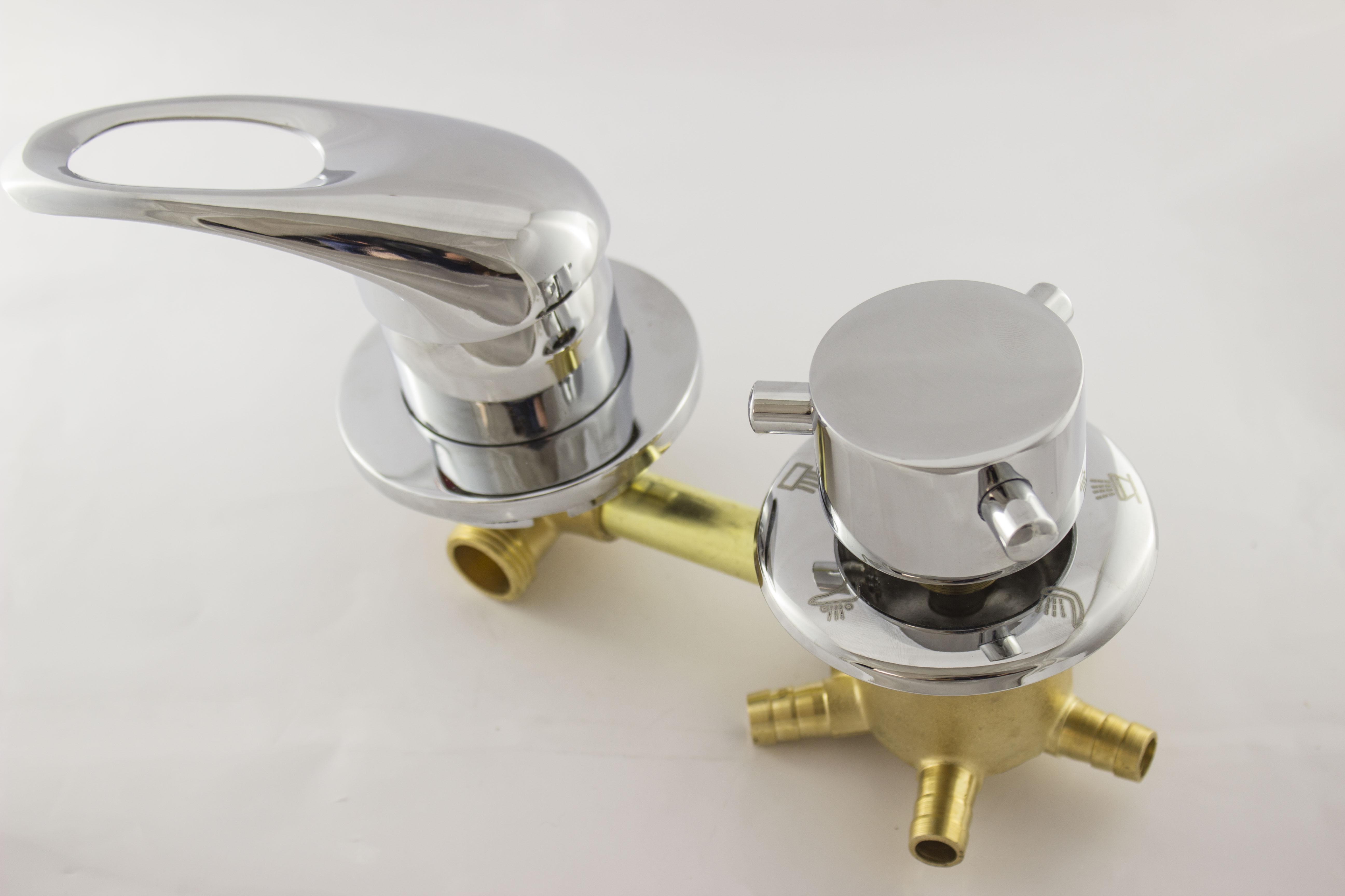 Змішувач для душової кабіни на п'ять положень з штуцерами і 10 см по центрам (С-5\10) - фото 4 Змішувач для душової кабіни на п'ять положень з штуцерами і 10 см по центрам (С-5\10) - фото 4