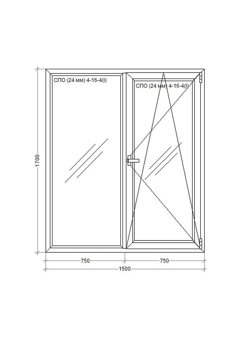 Вікно металопластикове WDS 5S поворотно-відкидне 1500х1700 мм - фото 3 Вікно металопластикове WDS 5S поворотно-відкидне 1500х1700 мм - фото 3