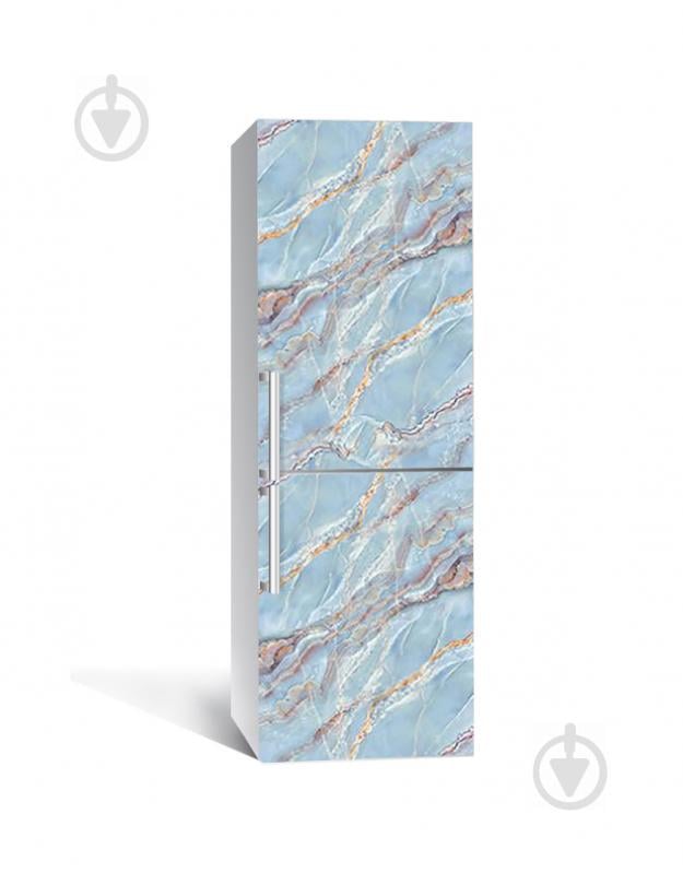 Наклейка на холодильник Zatarga «Блакитний мармур» 650х2000 мм вінілова 3Д наклейка декор на кухню