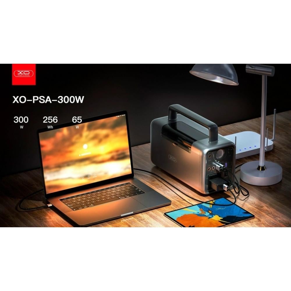 Зарядная станция портативная XO-PSA-300W Output 1AC+3DC+2USB+1Type-C 300 W 230Wh 72000 mAh Black (XO-PSA-300W) - фото 4