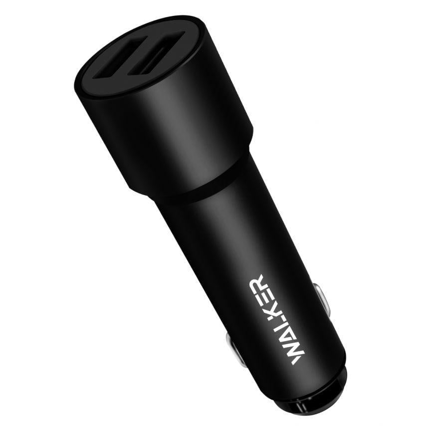 Адаптер автомобильный Walker WCR-22 2USB 1.0A/2.4A Black