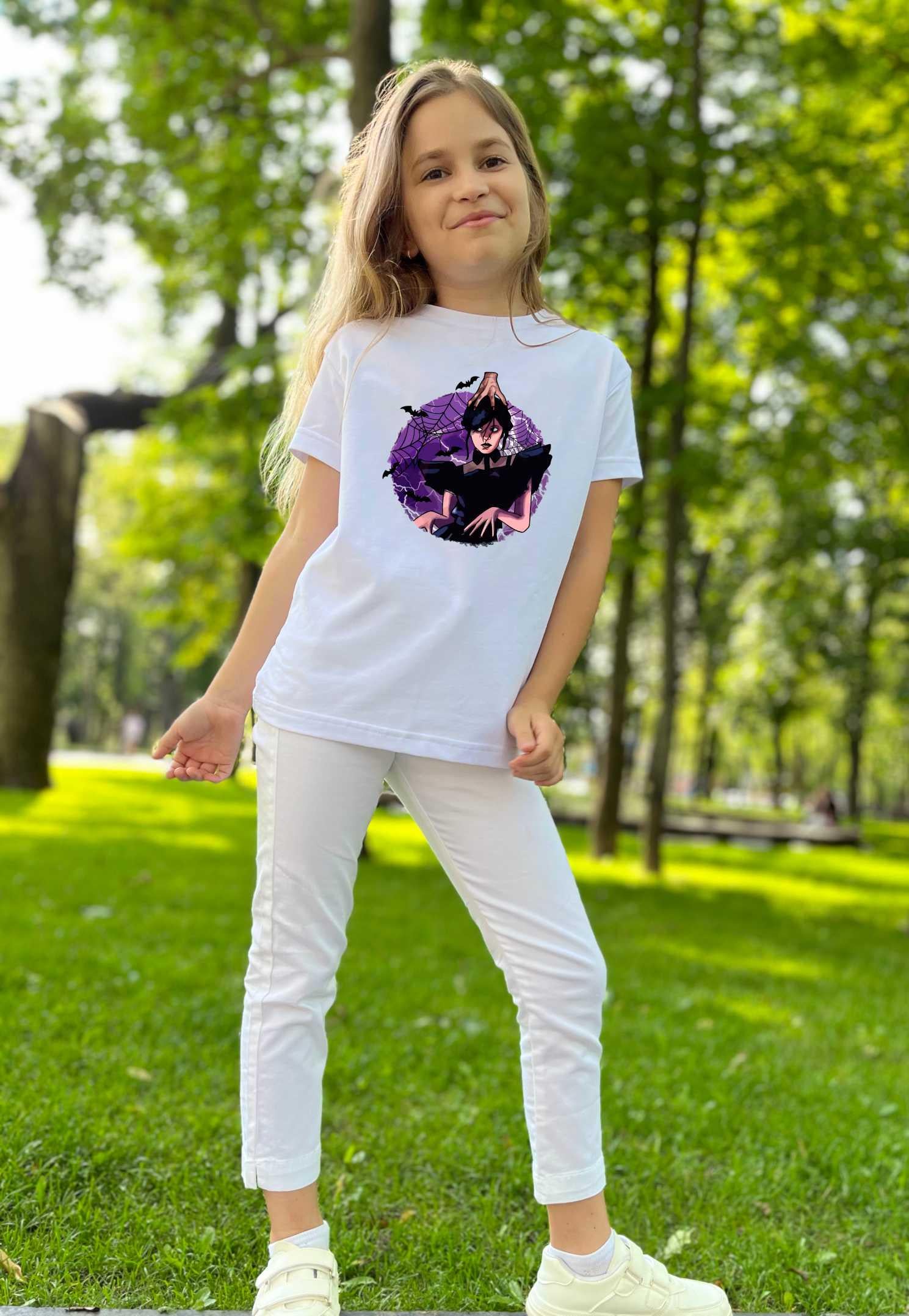 Футболка дитяча TM Spinogriz СПИ2024 Венздей 152 см Білий (19350249)