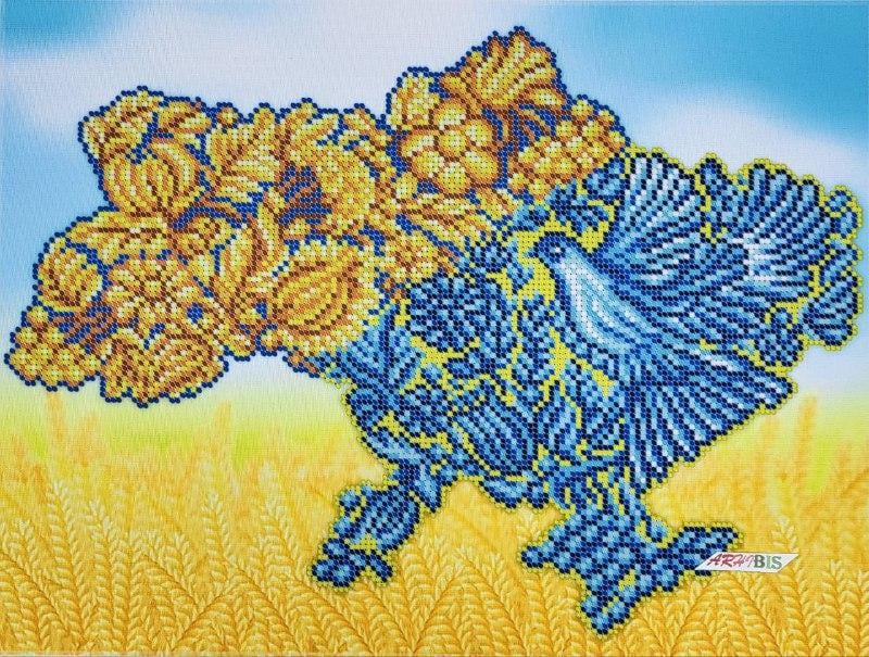 Набор для вышивания бисером картины Arhibis Карта Украины 27x36 см (БС-3371)