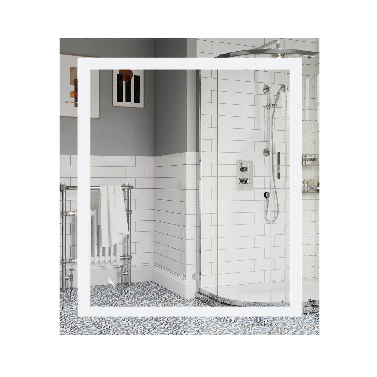 Дзеркало Lidz Kubis з LED-підсвічуванням Touch з антизапотіванням з димером Reverse 700х800 мм (LD78LF9048070)