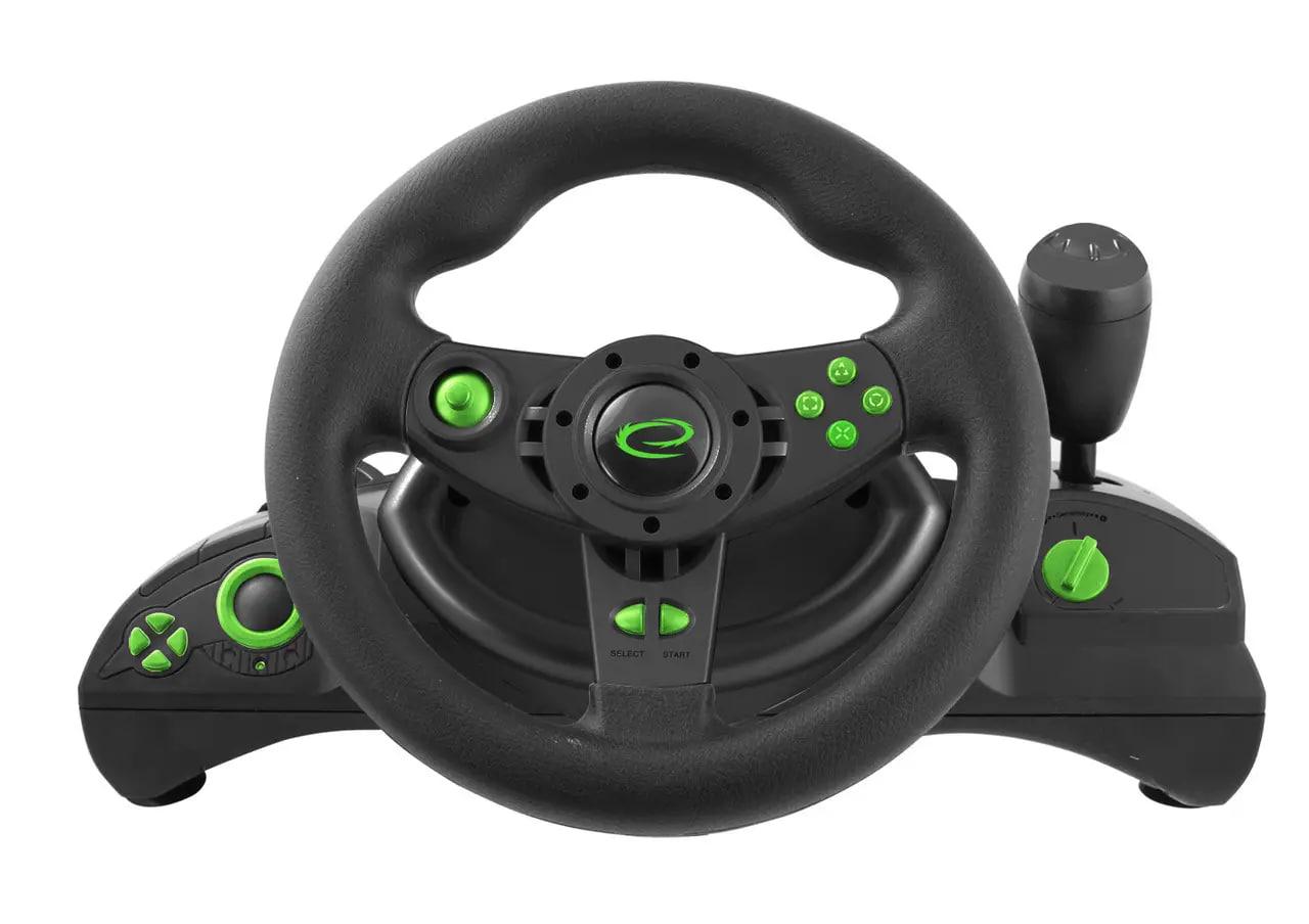 Ігрове кермо Esperanza EGW102 з коробкою передач і педалями Green
