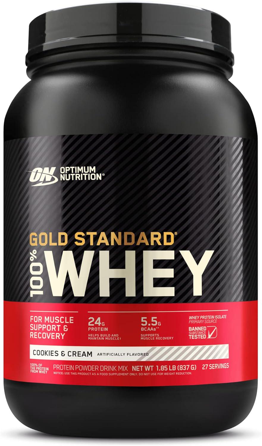 Протеин Optimum Gold Standard 100% Whey Cookies cream 908 г